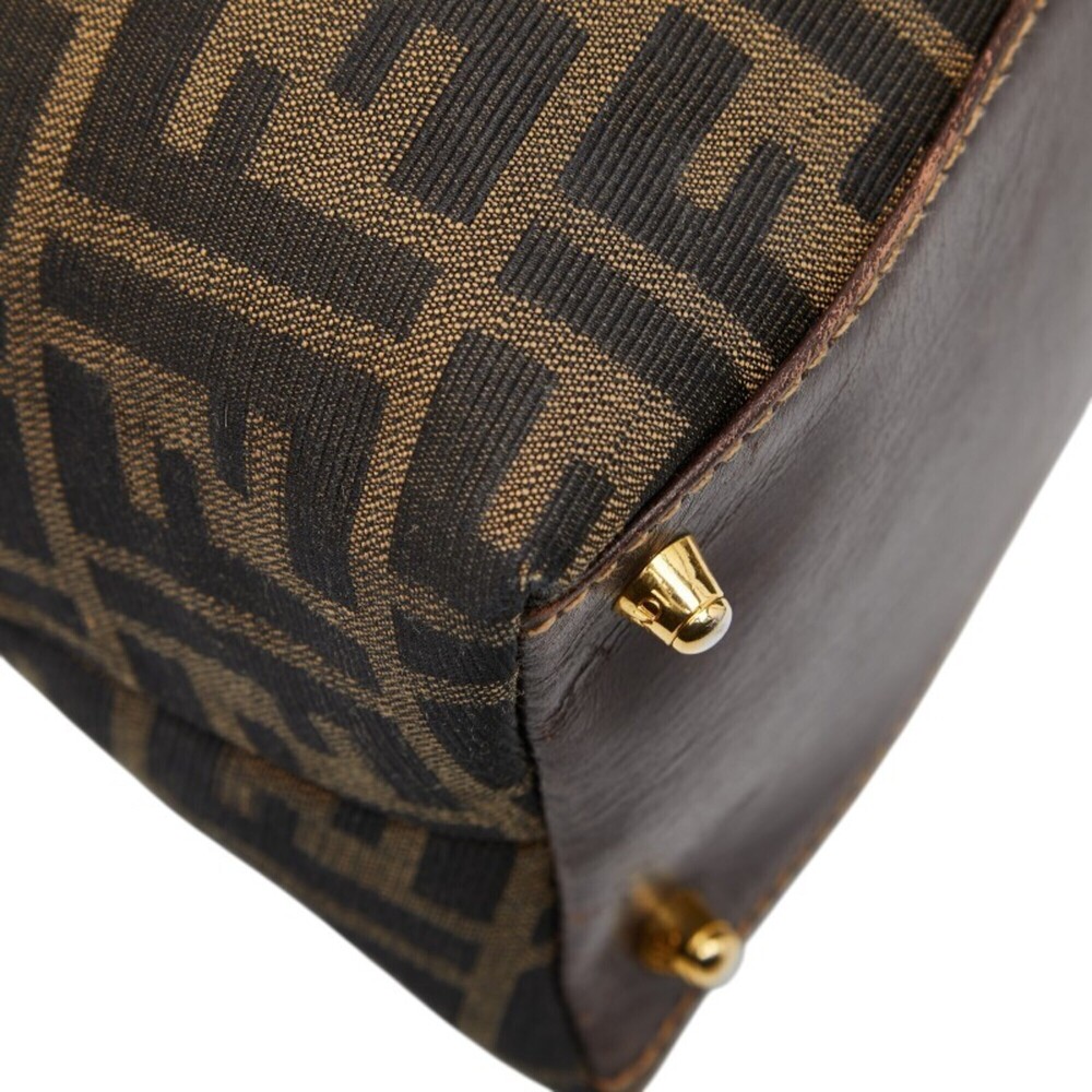 Fendi Zucca handbag, beige and black canvas, women's. - Picture 5 of 14